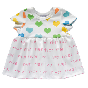 Personalized Sleeved Dresses - rainbow hearts