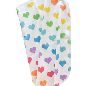 Organic Blanket - rainbow hearts
