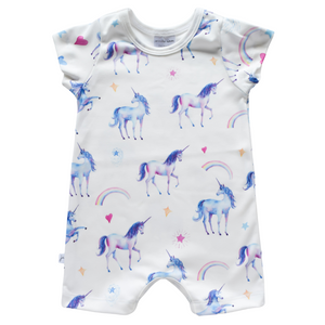 Shorts Romper -  unicorns