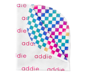 Personalized Double-Sided Organic Blanket - miami checkered (Limited Edition)