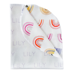 Personalized Double-Sided Organic Blanket - over the rainbow