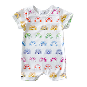 Shorts Sleeved Romper - over the rainbow