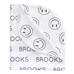Personalized Double-Sided Organic Blanket - smiley face