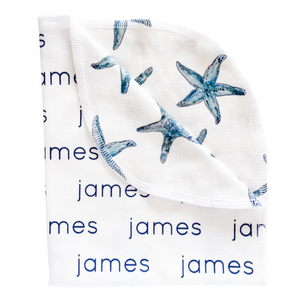 Personalized Double-Sided Organic Blanket - starfish