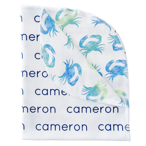 Personalized Double-Sided Organic Blanket - crabs