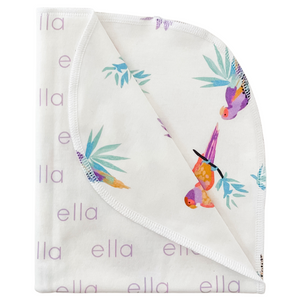 Personalized Double-Sided Organic Blanket - parrots