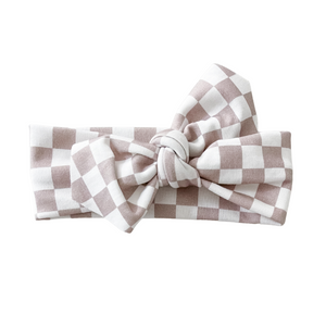 Organic Knotted Headwrap - sand checkered