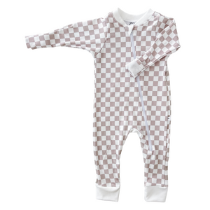 Cuffed Jumper - sand checkered