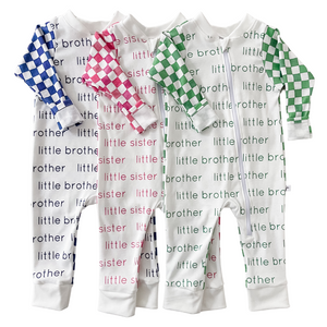 Little Sister/Brother Organic Zip  Jumper - fall checkered collection