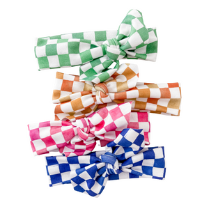 Organic Knotted Headwrap - fall checkered