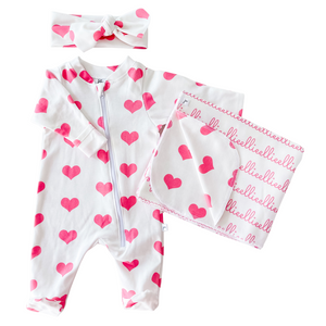 Personalized Coming Home Essentials Combo - pink hearts
