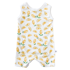 Organic Tank Romper - lemon drop