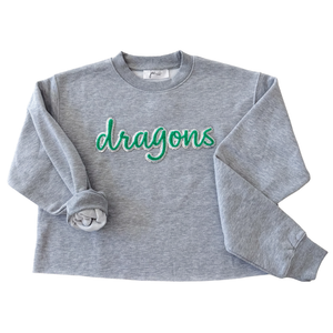 Gray Cropped Sweatshirt - dragons