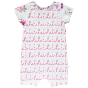 Personalized Shorts Romper - peony