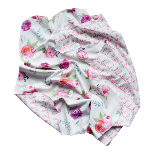Personalized Double-Sided Organic Blanket - Peony