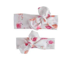 Organic Knotted Headwrap -flamingos