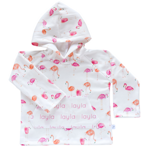 Personalized Pocket Hoodie - flamingos