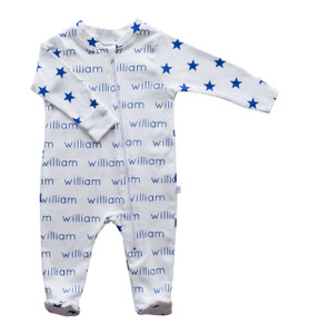 William Cobalt Star Zip Footie (SALE)