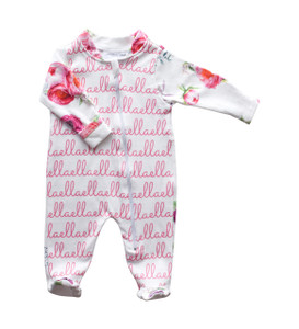 Ella Pink Peony Zip Footie (SALE)