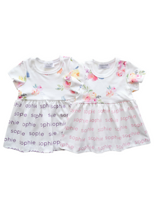 Personalized Sleeved Dress - blooming garden