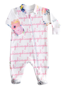 Personalized Zip Footie - midnight blush