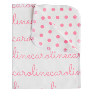 Personalized Double-Sided Organic Blanket - polka dots (7 colors)
