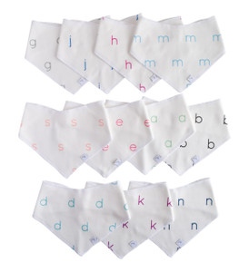 Personalized Bandana Bib - initials (7 colors)