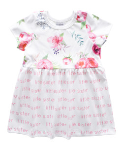 Little Sister Sleeved Dress - peony