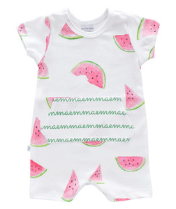 Personalized Shorts Pocket Romper - watermelon