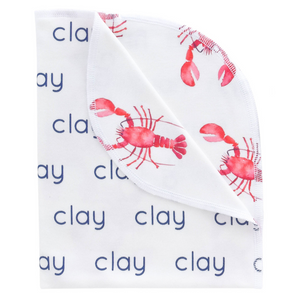 Personalized Double-Sided Organic Blanket - lobsters