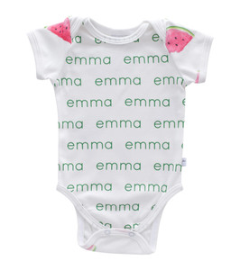Personalized Snapped Bodysuit - watermelon