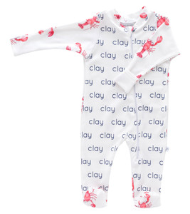 Personalized Zip Footie - lobsters