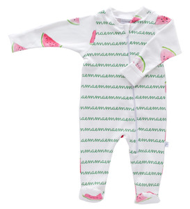 Personalized Zip Footie - watermelon
