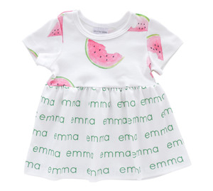 Personalized Sleeved Dress - watermelon 