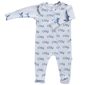Personalized Zip Footie - sharks