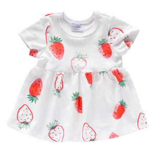 Sleeved Dress - strawberries 