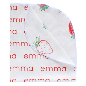 Personalized Double-Sided Organic Blanket - strawberries