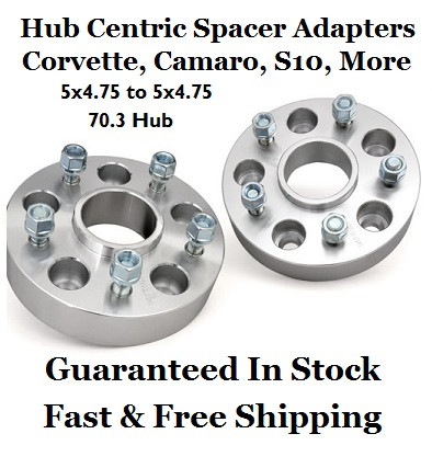 with 70.3 Center Bore 2in Thickness M12x1.5 Thread 5 x 120.65 to 5 x 120.65 Wheel Accessories Parts Set of 2 Hub Centric Wheel Spacers Adapters Designed to Fit Corvette 5x4.75 to 5x4.75 