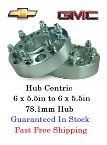 Hub Centric Wheel Adapters 6 Lug Chevy and GMC (pair of 2)