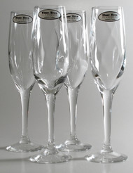 Time Tree Optical Ribbed Turkish Flute Champagne Glass H22cm V180cc (Set Of 4)