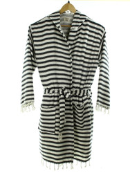 CHEVRON beachrobe bathrobe black