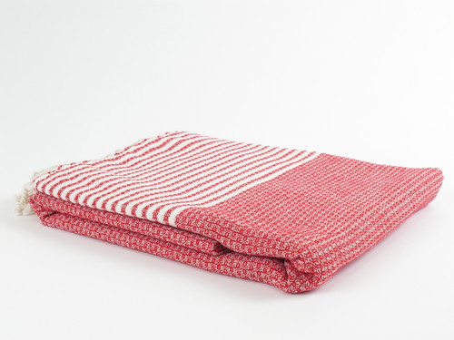BASKET WEAVE Turkish Towel Red