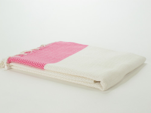 Herringbone Turkish Towel Pink