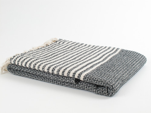 BASKET WEAVE Turkish Towel Black