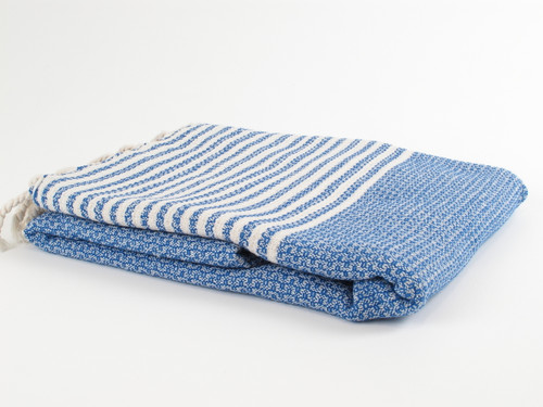 BASKET WEAVE Turkish Towel Royal Blue