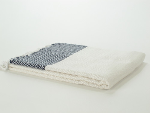 Herringbone Turkish Towel Peshtemal Black