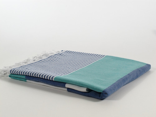 Fiesta Turkish Towel Peshtemal Blue-Turquoise