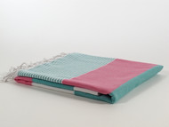 Fiesta Turkish Towel Peshtemal Turquoise-Pink