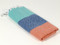 Carnival Turkish Hand Towel, Tea Towel, Headwrap, Turquoise-Navy-Orange