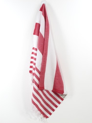 Lily Turkish Hand Towel, Tea Towel, Headwrap, Red